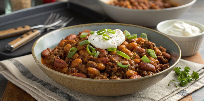 baked beans with ground beef recipe