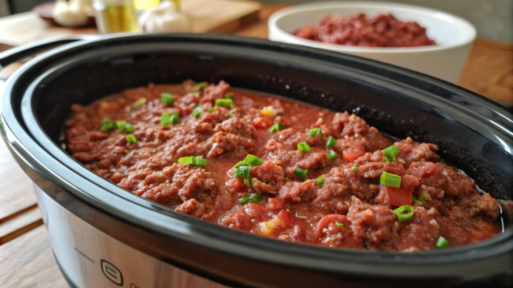 Raw Ground Beef In Crock Pot