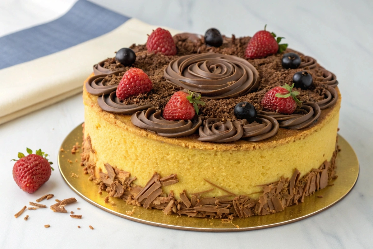 Moist Golden Chocolate Cake: A Delicious Yellow Cake with Frosting