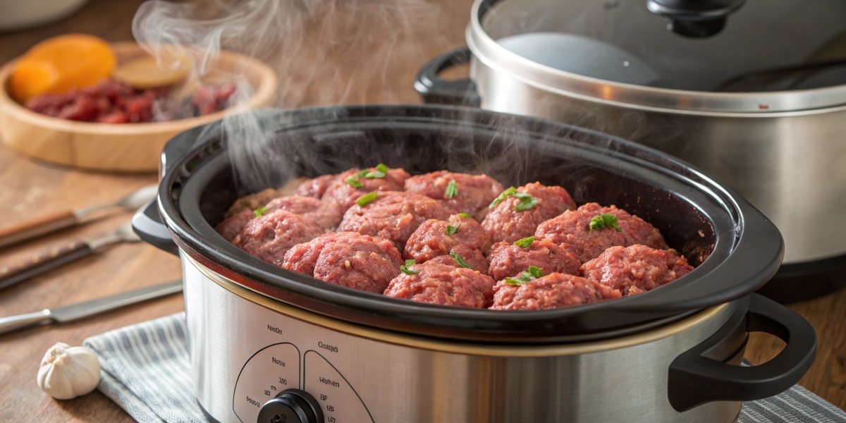 Can you put raw ground beef in a slow cooker?